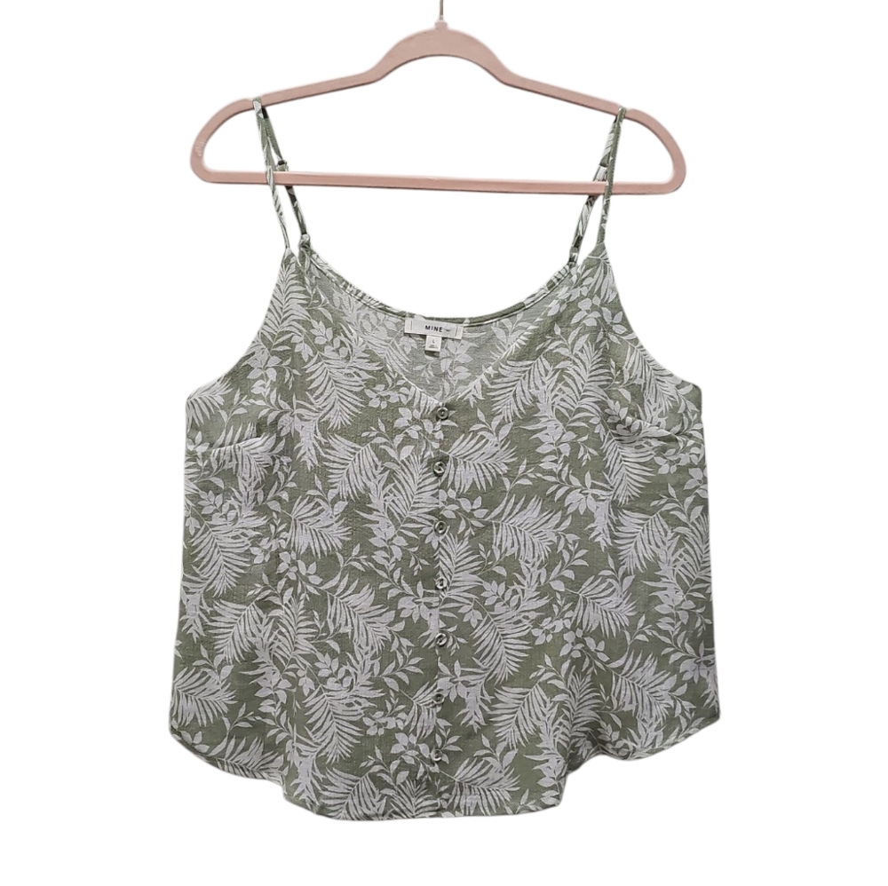 New Anthropologie Mine Women Green Floral Top Size Small Medium - Picture 1 of 3